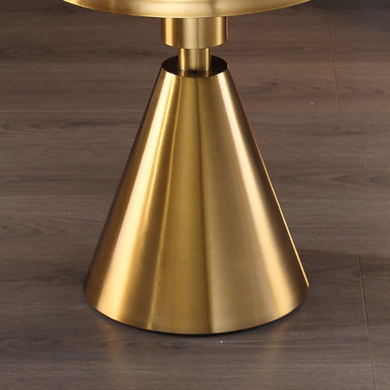 Contemporary Round Table Top End Table with Metal Pedestal Leg Clearhalo 'Coffee & Accent Tables' 'End & Side Tables' 'end_side_table' 'end_side_tables' 'furn' 'furn_end_side_tables' 'Furniture' 'furniture_end_side_table' 'Living Room Furniture' 5028477