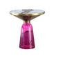 Nordic style Glass Side End Table Stone Top Drum End Table for Living Room 20"L x 20"W x 21"H White-Gold Purple Clearhalo 'Coffee & Accent Tables' 'End & Side Tables' 'end_side_table' 'end_side_tables' 'furn' 'furn_end_side_tables' 'Furniture' 'furniture_end_side_table' 'Living Room Furniture' 5028528