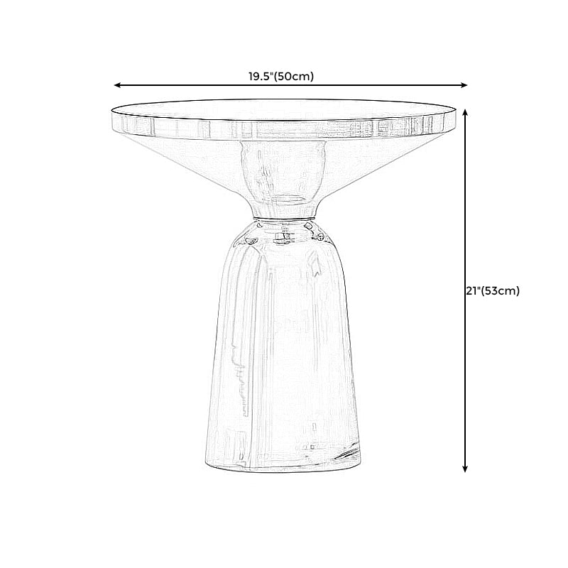 Nordic style Glass Side End Table Stone Top Drum End Table for Living Room Clearhalo 'Coffee & Accent Tables' 'End & Side Tables' 'end_side_table' 'end_side_tables' 'furn' 'furn_end_side_tables' 'Furniture' 'furniture_end_side_table' 'Living Room Furniture' 5028530