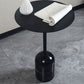 Contemporary Round Metal Side End Table Marble Pedestal Side Table 19.7"L x 19.7"W x 23.5"H Black Black Clearhalo 'Coffee & Accent Tables' 'End & Side Tables' 'end_side_table' 'end_side_tables' 'furn' 'furn_end_side_tables' 'Furniture' 'furniture_end_side_table' 'Living Room Furniture' 5028532