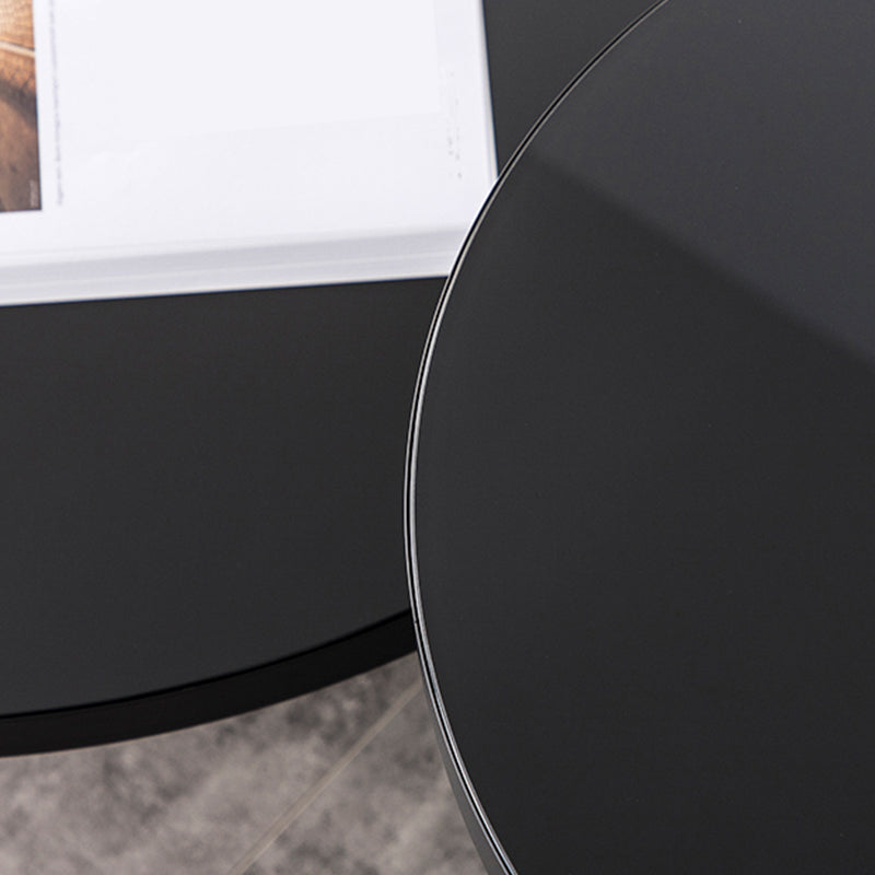 Round Glass Top Side End Table Modern Pedestal End Table for Living Room Clearhalo 'Coffee & Accent Tables' 'End & Side Tables' 'end_side_table' 'end_side_tables' 'furn' 'furn_end_side_tables' 'Furniture' 'furniture_end_side_table' 'Living Room Furniture' 5028557