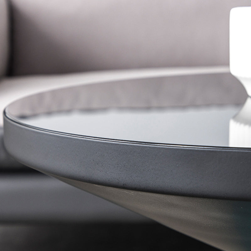 Round Glass Top Side End Table Modern Pedestal End Table for Living Room Clearhalo 'Coffee & Accent Tables' 'End & Side Tables' 'end_side_table' 'end_side_tables' 'furn' 'furn_end_side_tables' 'Furniture' 'furniture_end_side_table' 'Living Room Furniture' 5028559