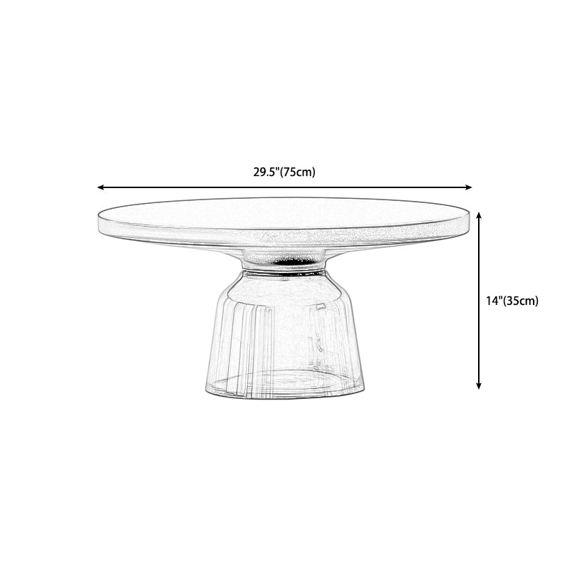 Round Glass Top Side End Table Modern Pedestal End Table for Living Room Clearhalo 'Coffee & Accent Tables' 'End & Side Tables' 'end_side_table' 'end_side_tables' 'furn' 'furn_end_side_tables' 'Furniture' 'furniture_end_side_table' 'Living Room Furniture' 5028569