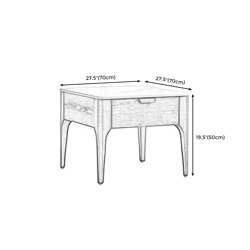 Square Solid Wood 4 Legs End Table Modern Brown/Black Side Table with Storage Clearhalo 'Coffee & Accent Tables' 'End & Side Tables' 'end_side_table' 'end_side_tables' 'furn' 'furn_end_side_tables' 'Furniture' 'furniture_end_side_table' 'Living Room Furniture' 5028592