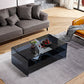 Sled Single Coffee Table Glass Modern Black/White Rectangular Cocktail Table Black Clearhalo 'Coffee & Accent Tables' 'Coffee Tables' 'coffee_tables' 'furn' 'furn_coffee_tables' 'Furniture' 'furniture_coffee_tables' 'Living Room Furniture' 5028609