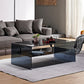 Sled Single Coffee Table Glass Modern Black/White Rectangular Cocktail Table Clearhalo 'Coffee & Accent Tables' 'Coffee Tables' 'coffee_tables' 'furn' 'furn_coffee_tables' 'Furniture' 'furniture_coffee_tables' 'Living Room Furniture' 5028610