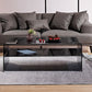 Sled Single Coffee Table Glass Modern Black/White Rectangular Cocktail Table Clearhalo 'Coffee & Accent Tables' 'Coffee Tables' 'coffee_tables' 'furn' 'furn_coffee_tables' 'Furniture' 'furniture_coffee_tables' 'Living Room Furniture' 5028611