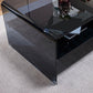 Sled Single Coffee Table Glass Modern Black/White Rectangular Cocktail Table Clearhalo 'Coffee & Accent Tables' 'Coffee Tables' 'coffee_tables' 'furn' 'furn_coffee_tables' 'Furniture' 'furniture_coffee_tables' 'Living Room Furniture' 5028614