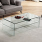 Sled Single Coffee Table Glass Modern Black/White Rectangular Cocktail Table Clear Clearhalo 'Coffee & Accent Tables' 'Coffee Tables' 'coffee_tables' 'furn' 'furn_coffee_tables' 'Furniture' 'furniture_coffee_tables' 'Living Room Furniture' 5028616