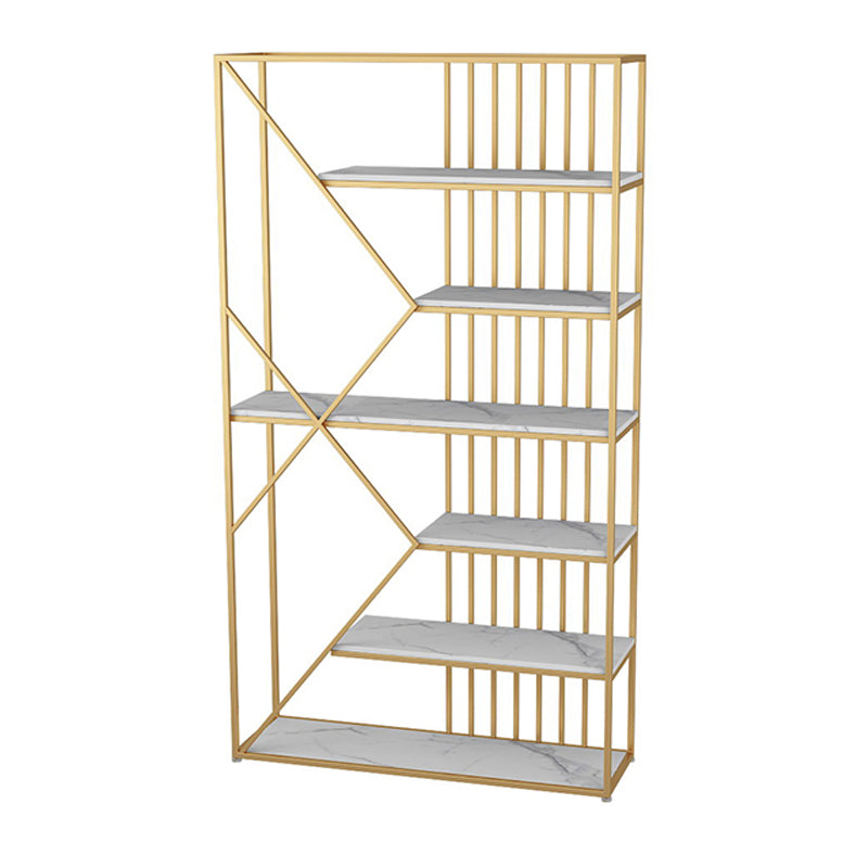 Glam Style Open Bookshelf Etagere Shelf Bookcase for Home Office Gold Clearhalo 'Bookcases' 'furn' 'furn_bookcases' 'Furniture' 'furniture_bookcases' 'Office Furniture' 5029336