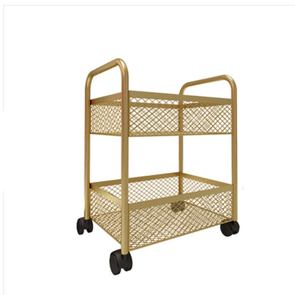 Glam Style Standard Bookcase Metal Vertical Bookshelf with Wheels 13.8"L x 9.8"W x 17.7"H Gold Clearhalo 'Bookcases' 'furn' 'furn_bookcases' 'Furniture' 'furniture_bookcases' 'Office Furniture' 5029353