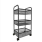 Glam Style Standard Bookcase Metal Vertical Bookshelf with Wheels 13.8"L x 9.8"W x 27.2"H Black Clearhalo 'Bookcases' 'furn' 'furn_bookcases' 'Furniture' 'furniture_bookcases' 'Office Furniture' 5029359