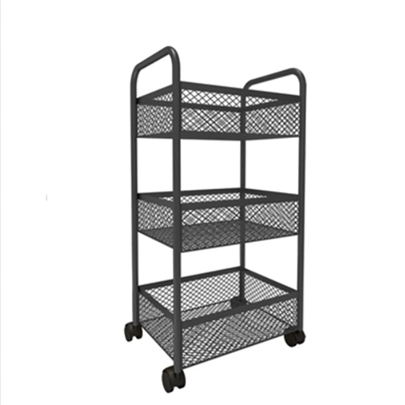 Glam Style Standard Bookcase Metal Vertical Bookshelf with Wheels 13.8"L x 9.8"W x 27.2"H Black Clearhalo 'Bookcases' 'furn' 'furn_bookcases' 'Furniture' 'furniture_bookcases' 'Office Furniture' 5029359