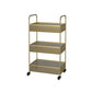 Glam Style Standard Bookcase Metal Vertical Bookshelf with Wheels Clearhalo 'Bookcases' 'furn' 'furn_bookcases' 'Furniture' 'furniture_bookcases' 'Office Furniture' 5029360