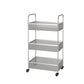 Glam Style Standard Bookcase Metal Vertical Bookshelf with Wheels 16.9"L x 12.2"W x 35.4"H Silver Clearhalo 'Bookcases' 'furn' 'furn_bookcases' 'Furniture' 'furniture_bookcases' 'Office Furniture' 5029362