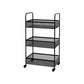 Glam Style Standard Bookcase Metal Vertical Bookshelf with Wheels 16.9"L x 12.2"W x 35.4"H Black Clearhalo 'Bookcases' 'furn' 'furn_bookcases' 'Furniture' 'furniture_bookcases' 'Office Furniture' 5029364