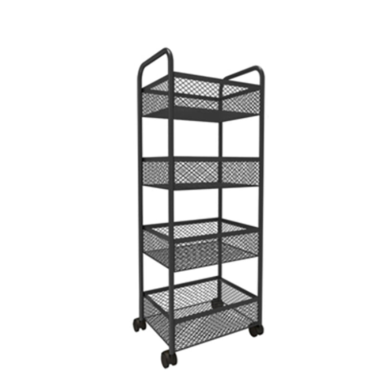 Glam Style Standard Bookcase Metal Vertical Bookshelf with Wheels 13.8"L x 9.8"W x 35.4"H Black Clearhalo 'Bookcases' 'furn' 'furn_bookcases' 'Furniture' 'furniture_bookcases' 'Office Furniture' 5029370