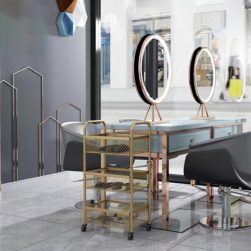 Glam Style Standard Bookcase Metal Vertical Bookshelf with Wheels Clearhalo 'Bookcases' 'furn' 'furn_bookcases' 'Furniture' 'furniture_bookcases' 'Office Furniture' 5029374