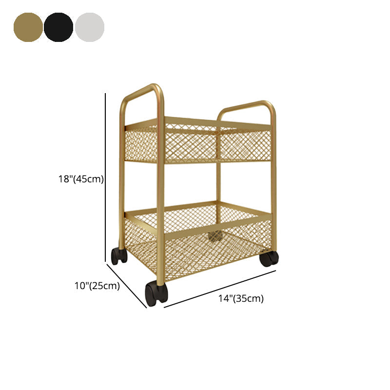 Glam Style Standard Bookcase Metal Vertical Bookshelf with Wheels Clearhalo 'Bookcases' 'furn' 'furn_bookcases' 'Furniture' 'furniture_bookcases' 'Office Furniture' 5029375