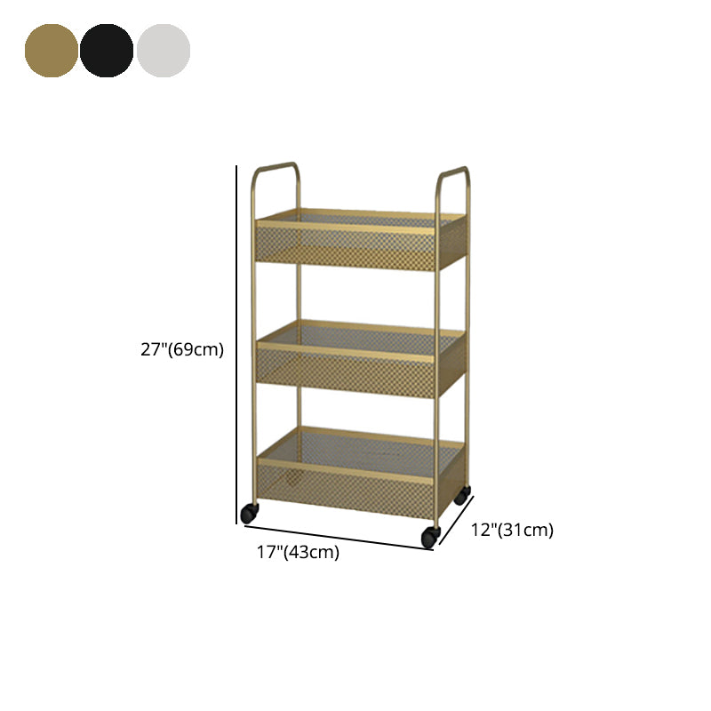 Glam Style Standard Bookcase Metal Vertical Bookshelf with Wheels Clearhalo 'Bookcases' 'furn' 'furn_bookcases' 'Furniture' 'furniture_bookcases' 'Office Furniture' 5029377