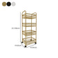 Glam Style Standard Bookcase Metal Vertical Bookshelf with Wheels Clearhalo 'Bookcases' 'furn' 'furn_bookcases' 'Furniture' 'furniture_bookcases' 'Office Furniture' 5029378