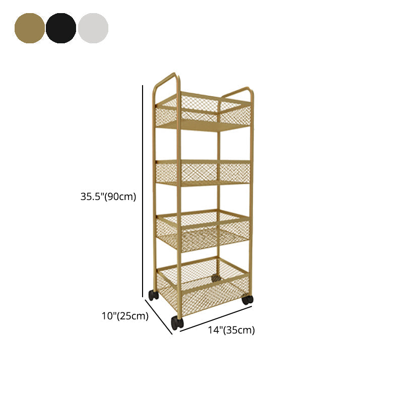 Glam Style Standard Bookcase Metal Vertical Bookshelf with Wheels Clearhalo 'Bookcases' 'furn' 'furn_bookcases' 'Furniture' 'furniture_bookcases' 'Office Furniture' 5029378