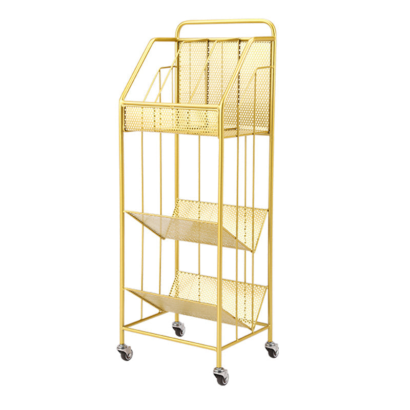 13.8"L Glam Style Bookcase Open Back Shelf Bookcase for Office and Study Room Gold Clearhalo 'Bookcases' 'furn' 'furn_bookcases' 'Furniture' 'furniture_bookcases' 'Office Furniture' 5029383