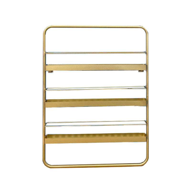 Metal Floating Bookcase Gold Color Wall Mounted Shelf for Home Office 23.6"L x 2.4"W x 31.5"H Clearhalo 'Bookcases' 'furn' 'furn_bookcases' 'Furniture' 'furniture_bookcases' 'Office Furniture' 5029432
