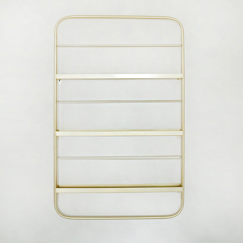 Metal Floating Bookcase Gold Color Wall Mounted Shelf for Home Office 27.6"L x 3.1"W x 43.3"H Clearhalo 'Bookcases' 'furn' 'furn_bookcases' 'Furniture' 'furniture_bookcases' 'Office Furniture' 5029438