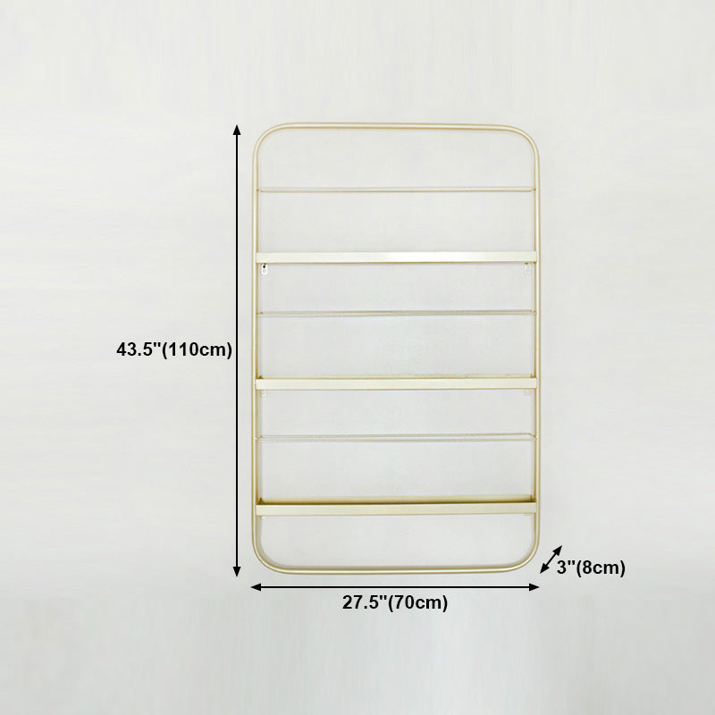 Metal Floating Bookcase Gold Color Wall Mounted Shelf for Home Office Clearhalo 'Bookcases' 'furn' 'furn_bookcases' 'Furniture' 'furniture_bookcases' 'Office Furniture' 5029444