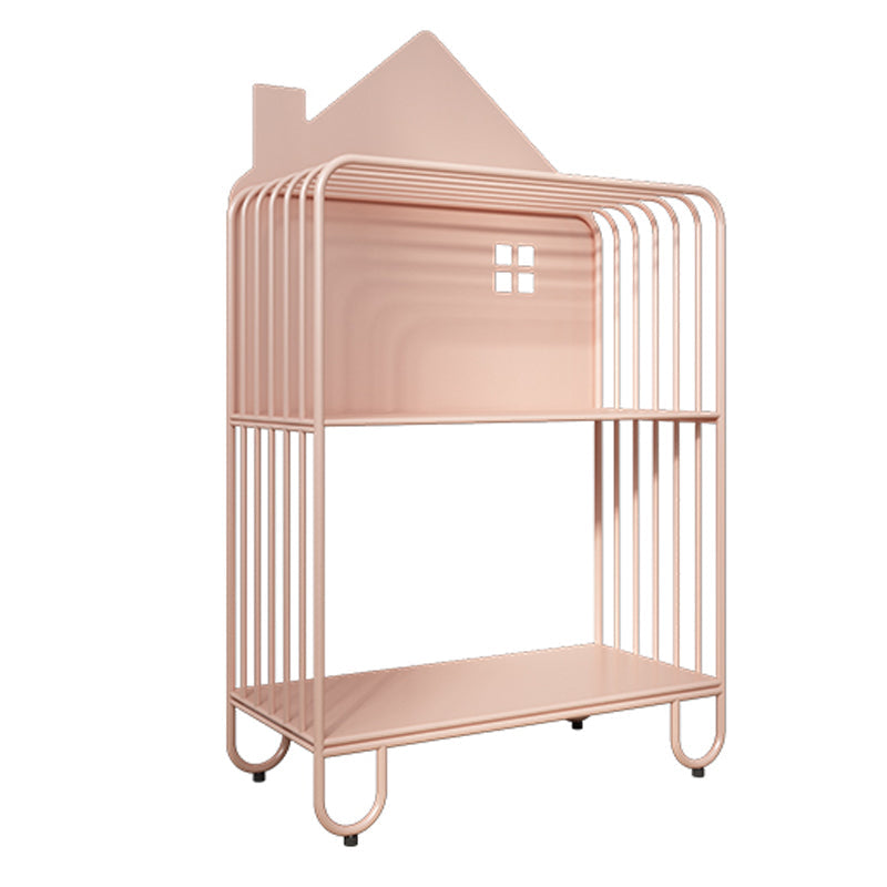 Scandinavian Style Bookshelf Open Back Bookcase for Office and Study Room 24"L x 11"W x 42.9"H Pink Clearhalo 'Bookcases' 'furn' 'furn_bookcases' 'Furniture' 'furniture_bookcases' 'Office Furniture' 5029449