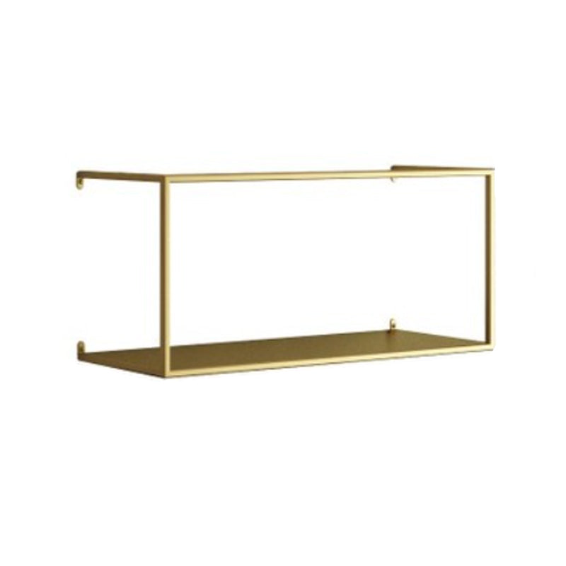 Metal Floating Bookcase Modern Style Wall Mounted Bookshelf for Home Office 21.7"L x 7.9"W x 9.8"H Gold 1 Piece Clearhalo 'Bookcases' 'furn' 'furn_bookcases' 'Furniture' 'furniture_bookcases' 'Office Furniture' 5029466