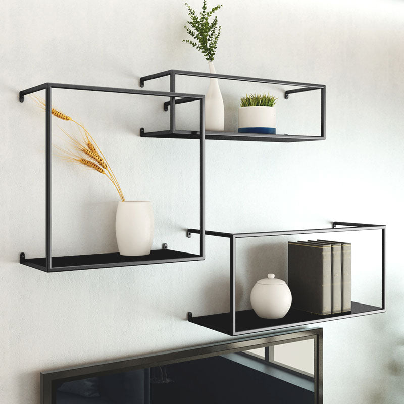 Metal Floating Bookcase Modern Style Wall Mounted Bookshelf for Home Office Clearhalo 'Bookcases' 'furn' 'furn_bookcases' 'Furniture' 'furniture_bookcases' 'Office Furniture' 5029467