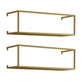 Metal Floating Bookcase Modern Style Wall Mounted Bookshelf for Home Office 19.7"L x 6.3"W x 5.9"H Gold 2 Piece Set Clearhalo 'Bookcases' 'furn' 'furn_bookcases' 'Furniture' 'furniture_bookcases' 'Office Furniture' 5029474