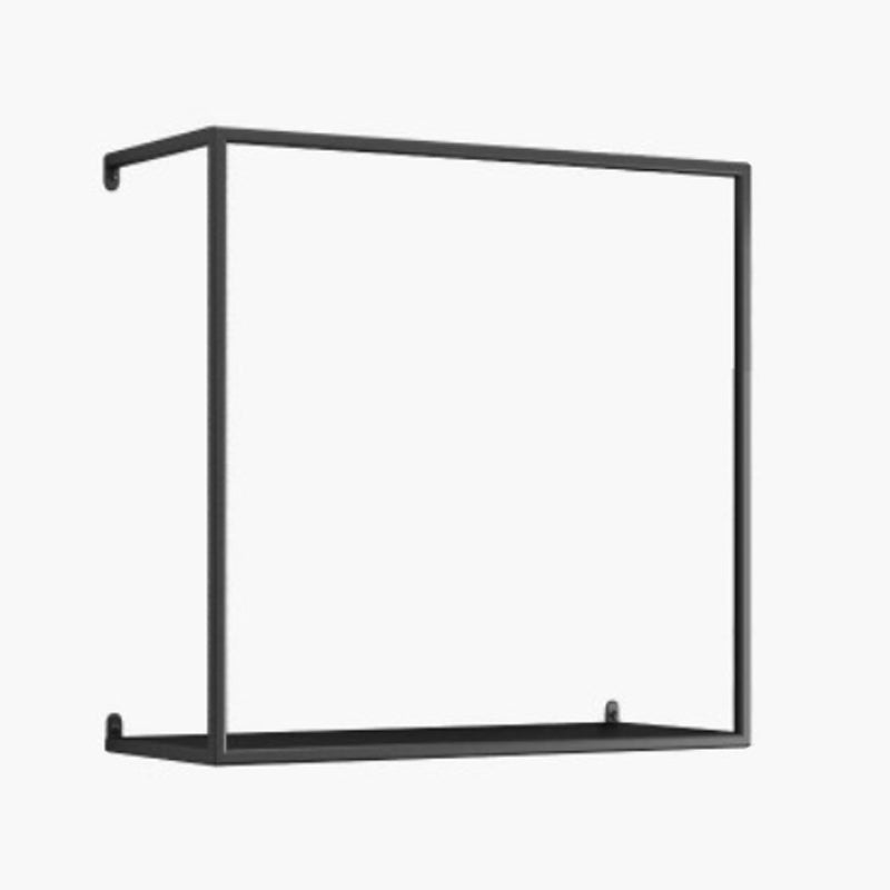 Metal Floating Bookcase Modern Style Wall Mounted Bookshelf for Home Office 15.7"L x 7.1"W x 15.7"H Black 1 Piece Clearhalo 'Bookcases' 'furn' 'furn_bookcases' 'Furniture' 'furniture_bookcases' 'Office Furniture' 5029487