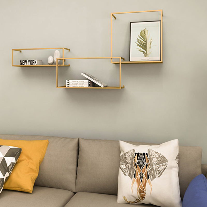 Metal Floating Bookcase Modern Style Wall Mounted Bookshelf for Home Office Clearhalo 'Bookcases' 'furn' 'furn_bookcases' 'Furniture' 'furniture_bookcases' 'Office Furniture' 5029493