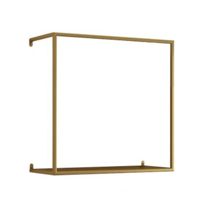 Metal Floating Bookcase Modern Style Wall Mounted Bookshelf for Home Office 15.7"L x 7.1"W x 15.7"H Gold 1 Piece Clearhalo 'Bookcases' 'furn' 'furn_bookcases' 'Furniture' 'furniture_bookcases' 'Office Furniture' 5029496