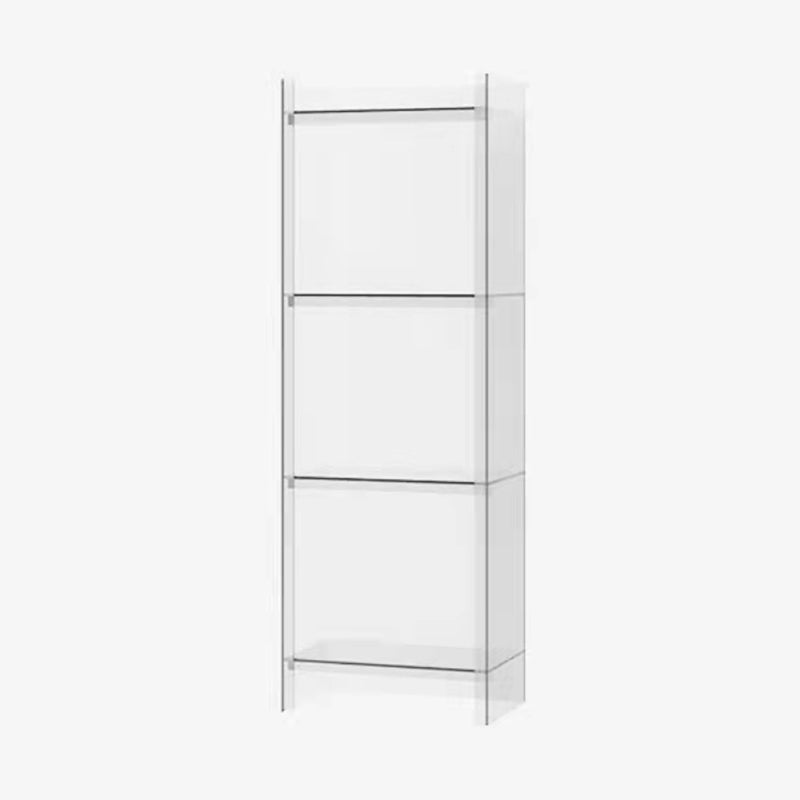 Acrylic Vertical Standard Bookshelf Scandinavian Closed Back Bookshelf 15.7"L x 9.8"W x 46.5"H Clear Clearhalo 'Bookcases' 'furn' 'furn_bookcases' 'Furniture' 'furniture_bookcases' 'Office Furniture' 5029501