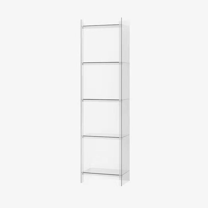 Acrylic Vertical Standard Bookshelf Scandinavian Closed Back Bookshelf 15.7"L x 9.8"W x 59.8"H Clear Clearhalo 'Bookcases' 'furn' 'furn_bookcases' 'Furniture' 'furniture_bookcases' 'Office Furniture' 5029503