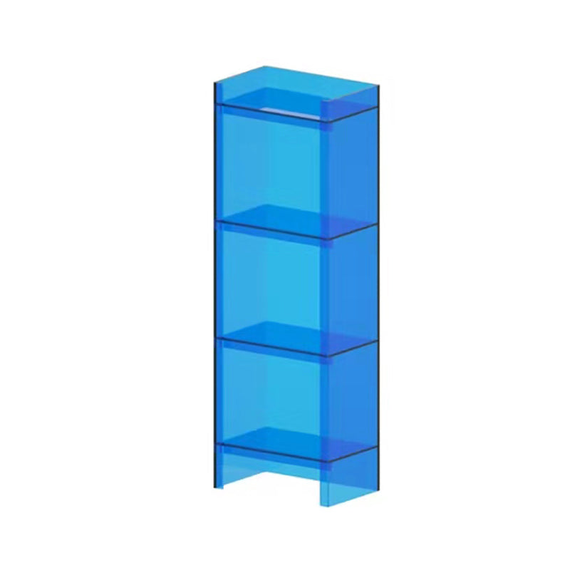 Acrylic Vertical Standard Bookshelf Scandinavian Closed Back Bookshelf 15.7"L x 9.8"W x 46.5"H Blue-Clear Clearhalo 'Bookcases' 'furn' 'furn_bookcases' 'Furniture' 'furniture_bookcases' 'Office Furniture' 5029504