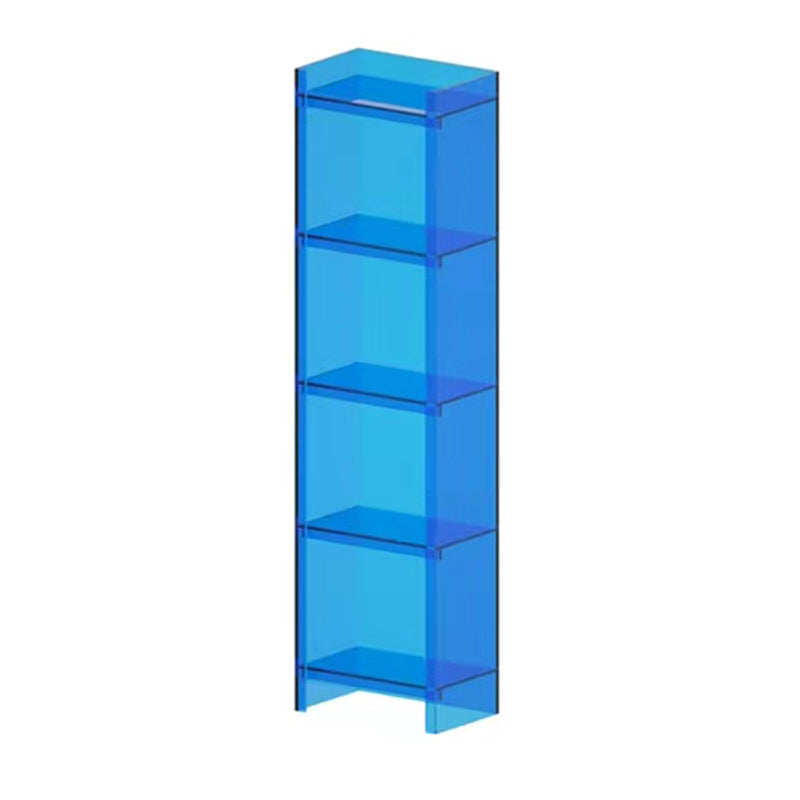 Acrylic Vertical Standard Bookshelf Scandinavian Closed Back Bookshelf 15.7"L x 9.8"W x 59.8"H Blue-Clear Clearhalo 'Bookcases' 'furn' 'furn_bookcases' 'Furniture' 'furniture_bookcases' 'Office Furniture' 5029506