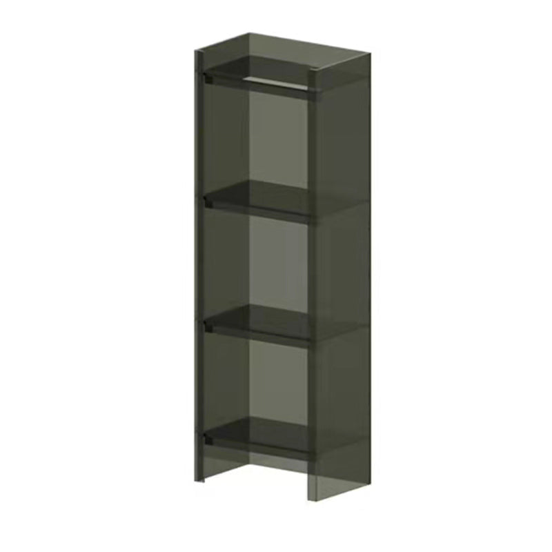 Acrylic Vertical Standard Bookshelf Scandinavian Closed Back Bookshelf 15.7"L x 9.8"W x 46.5"H Black Clear Clearhalo 'Bookcases' 'furn' 'furn_bookcases' 'Furniture' 'furniture_bookcases' 'Office Furniture' 5029508