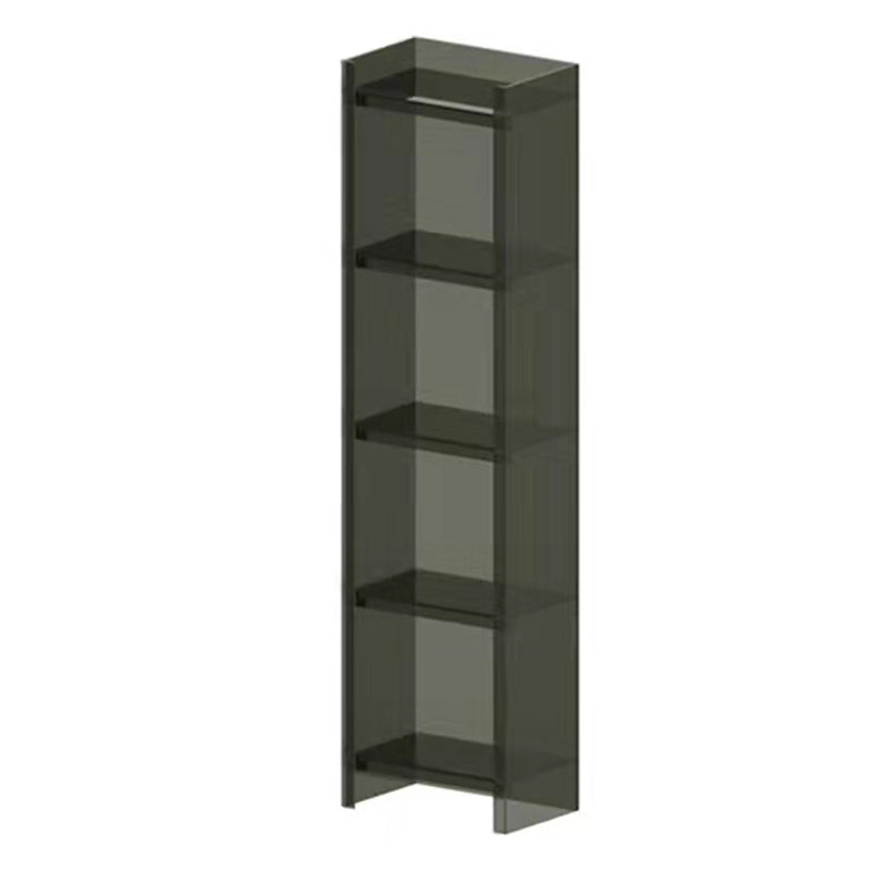 Acrylic Vertical Standard Bookshelf Scandinavian Closed Back Bookshelf 15.7"L x 9.8"W x 59.8"H Black Clear Clearhalo 'Bookcases' 'furn' 'furn_bookcases' 'Furniture' 'furniture_bookcases' 'Office Furniture' 5029511