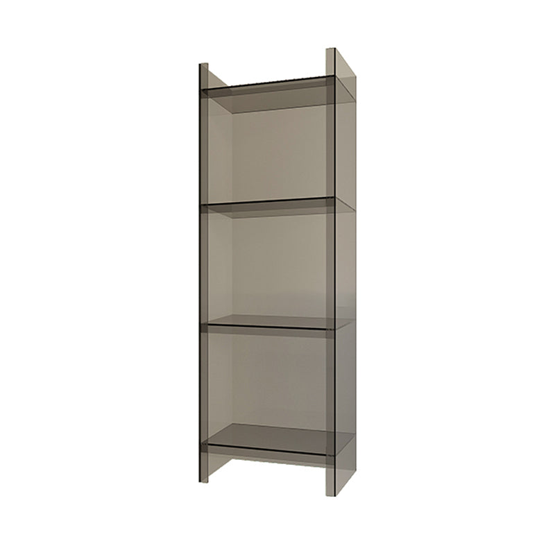 Acrylic Vertical Standard Bookshelf Scandinavian Closed Back Bookshelf 15.7"L x 9.8"W x 46.5"H Gray-Clear Clearhalo 'Bookcases' 'furn' 'furn_bookcases' 'Furniture' 'furniture_bookcases' 'Office Furniture' 5029513
