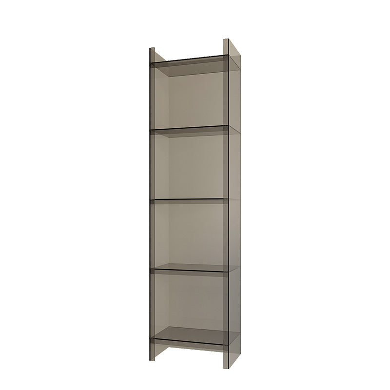 Acrylic Vertical Standard Bookshelf Scandinavian Closed Back Bookshelf 15.7"L x 9.8"W x 59.8"H Gray-Clear Clearhalo 'Bookcases' 'furn' 'furn_bookcases' 'Furniture' 'furniture_bookcases' 'Office Furniture' 5029515