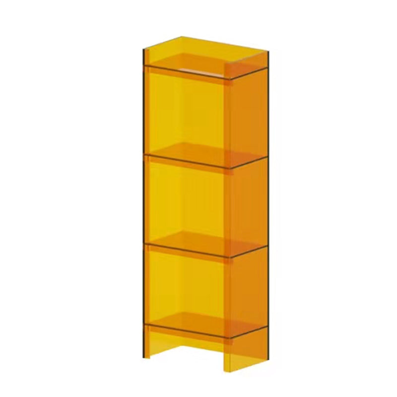 Acrylic Vertical Standard Bookshelf Scandinavian Closed Back Bookshelf 15.7"L x 9.8"W x 46.5"H Orange Clearhalo 'Bookcases' 'furn' 'furn_bookcases' 'Furniture' 'furniture_bookcases' 'Office Furniture' 5029516