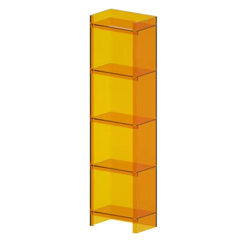 Acrylic Vertical Standard Bookshelf Scandinavian Closed Back Bookshelf 15.7"L x 9.8"W x 59.8"H Orange Clearhalo 'Bookcases' 'furn' 'furn_bookcases' 'Furniture' 'furniture_bookcases' 'Office Furniture' 5029518