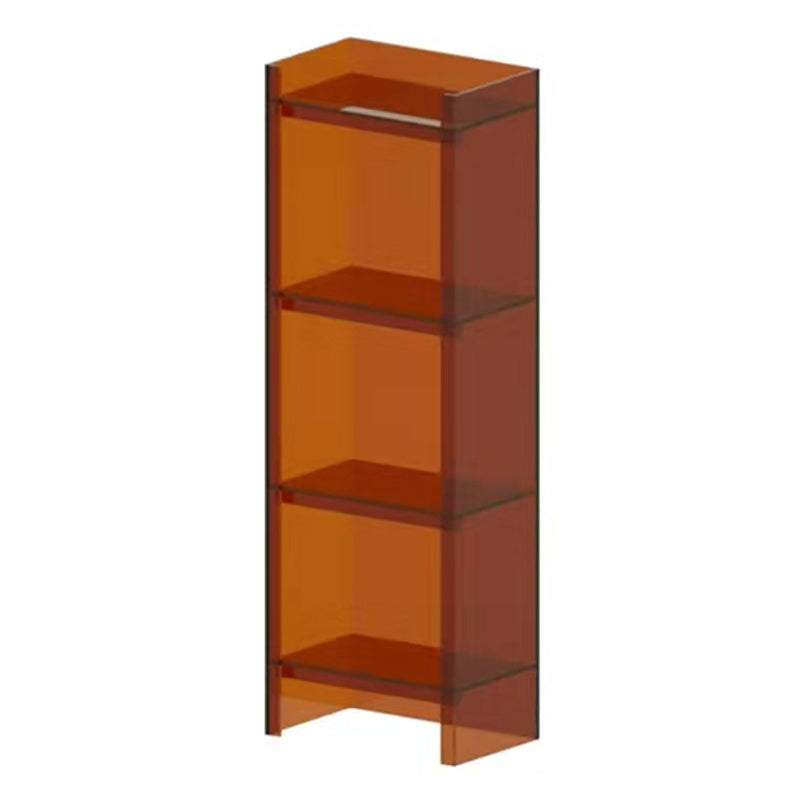 Acrylic Vertical Standard Bookshelf Scandinavian Closed Back Bookshelf 15.7"L x 9.8"W x 46.5"H Clear-Brown Clearhalo 'Bookcases' 'furn' 'furn_bookcases' 'Furniture' 'furniture_bookcases' 'Office Furniture' 5029520