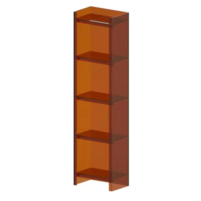 Acrylic Vertical Standard Bookshelf Scandinavian Closed Back Bookshelf 15.7"L x 9.8"W x 59.8"H Clear-Brown Clearhalo 'Bookcases' 'furn' 'furn_bookcases' 'Furniture' 'furniture_bookcases' 'Office Furniture' 5029522