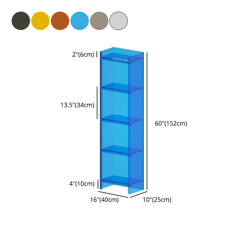 Acrylic Vertical Standard Bookshelf Scandinavian Closed Back Bookshelf Clearhalo 'Bookcases' 'furn' 'furn_bookcases' 'Furniture' 'furniture_bookcases' 'Office Furniture' 5029528